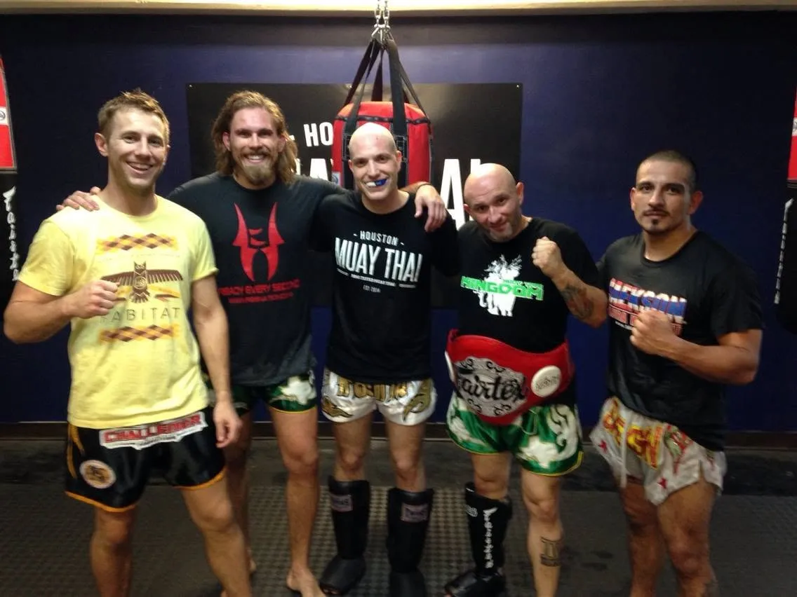 Eitan with the fight team at Houston Muay Thai